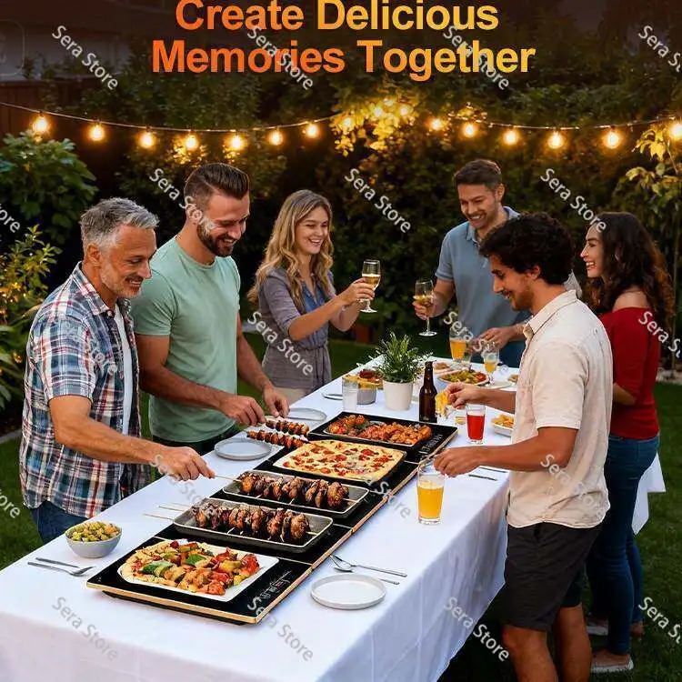 Portable 4-in-1 Food Warming Plate, Foldable Heating Mat, Household Constant Temperature Insulation Plate, Kitchen Food Warmer