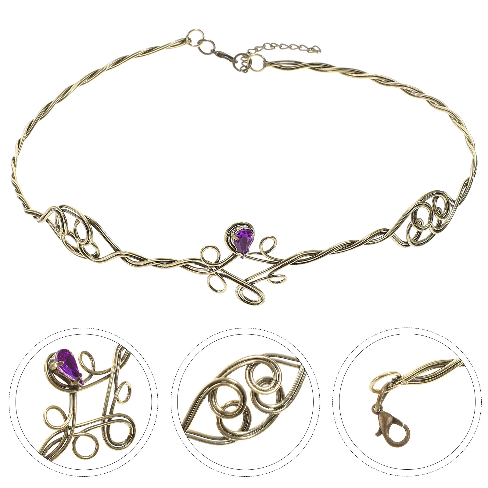 

Metal Headband Rhinestones Wedding Hair Accessory For Bride Vintage Tiara Crown Bridal Headpiece Dress Party Photography