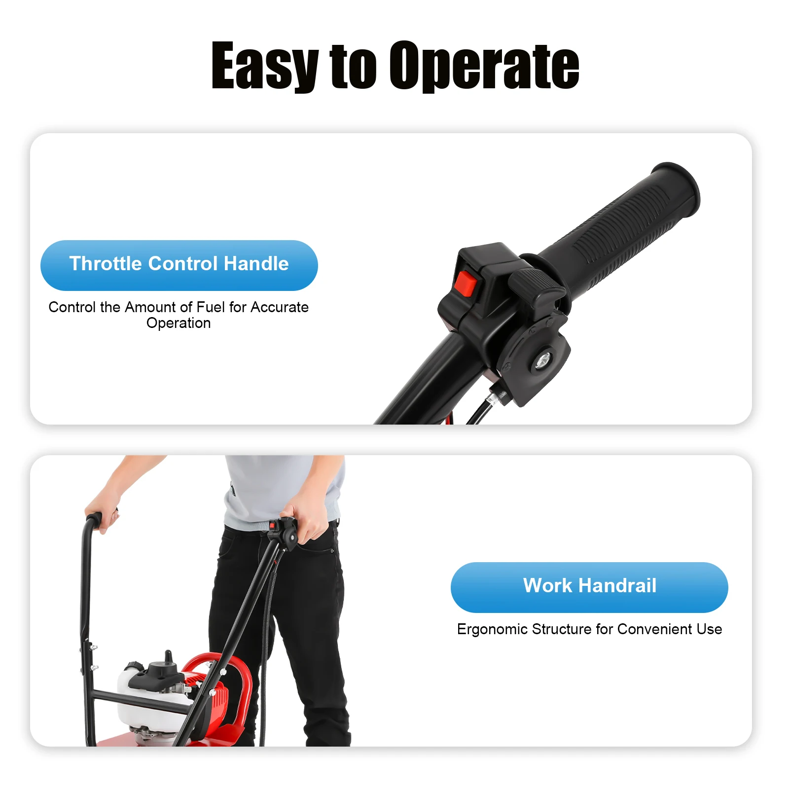 هزاز الخرسانة 1.2HP محرك البنزين تهتز آلة تسوية الأرضية الاسمنتية الخرسانية أداة التسوية والبناء