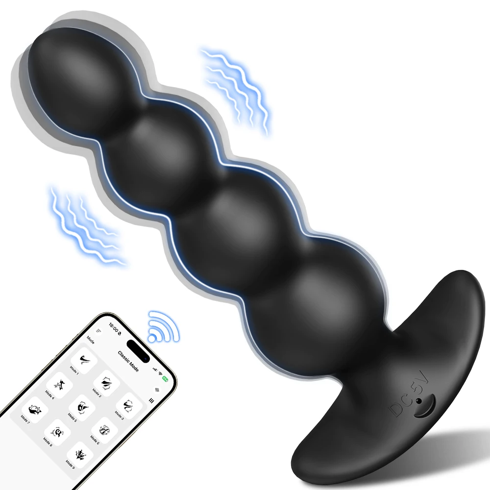 Vibrating Anal Beads Butt Plug For Men Gay Women Anal Vibrator Male Prostate Massager Anal Balls Silicone Masturbator Sex Toys_voghion.com