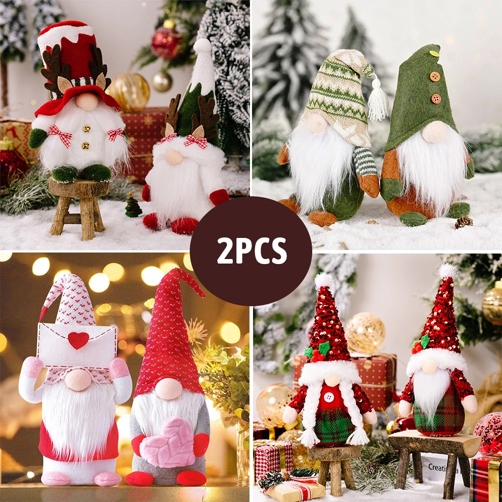 Muñeca de Navidad para niños, par de adornos para ventana del hogar, regalos para niños, Feliz Navidad, Feliz Año Nuevo, 2023