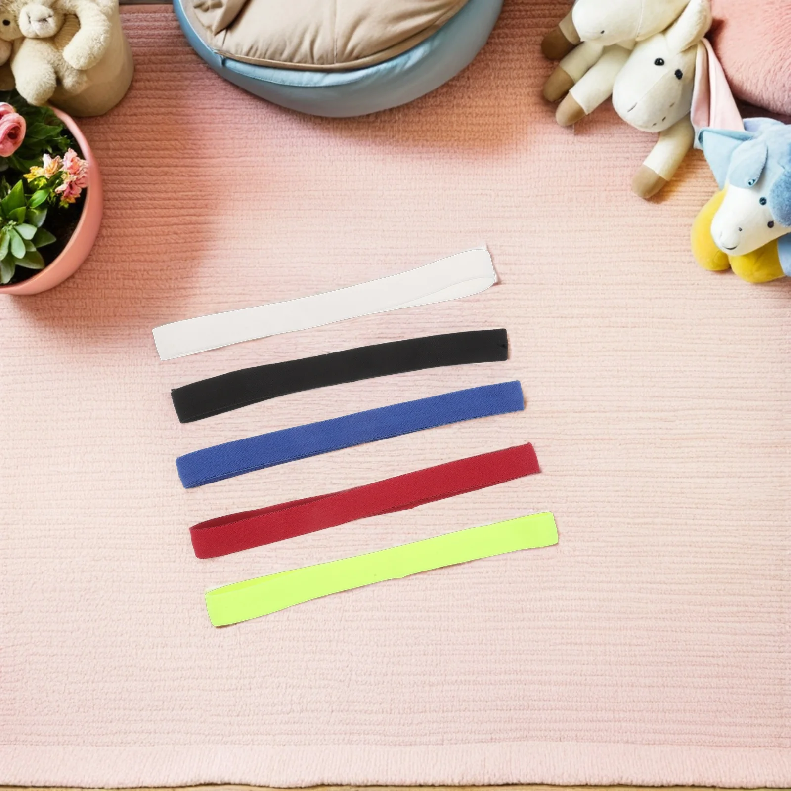 

5Pcs Elastic Sports Headbands Sweat Absorbing Non Slip Fitness Workout Running Yoga Band for Women Headband for Sweat