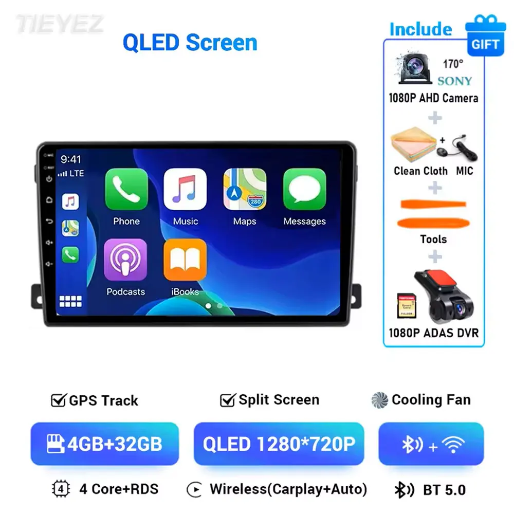 Voor Ford C-MAX 2003-2010 Android 15 Carplay Auto Radio Multimedia Video Player Navigatie GPS 2 Din DVD DSP WIFI 4G