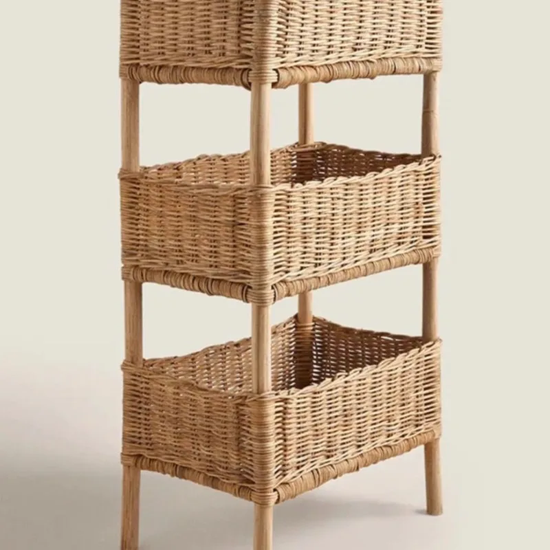 Natural rattan fabric floor-to-ceiling three-layer washable multi-layer solid wood