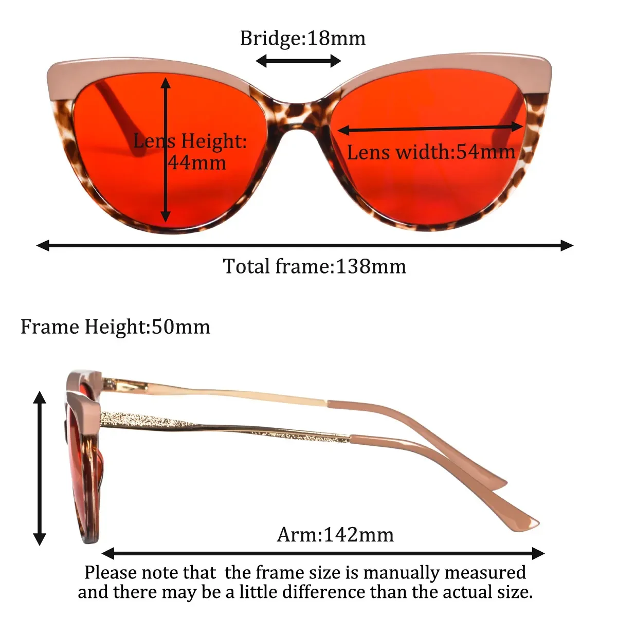 Women Glasses Cat Eye Tr90 Frame Anti Blue Light Glasses Red Lens For Better Sleep Orange Lense For Long Time Game Or Work