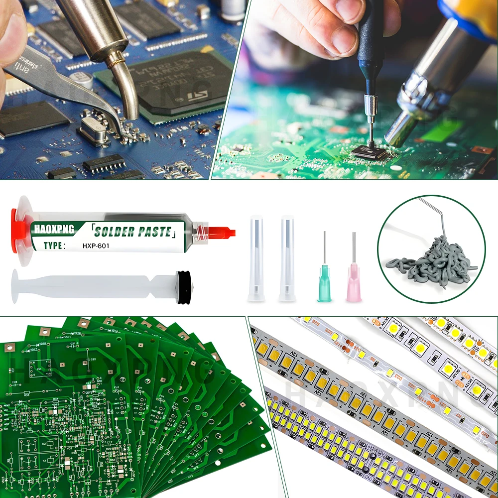 Imagem -02 - Seringa sem Chumbo Pasta de Solda Fluxo de Baixa Temperatura para Solda Led Sn42bi58 Smd Reparação Pasta de Estanho