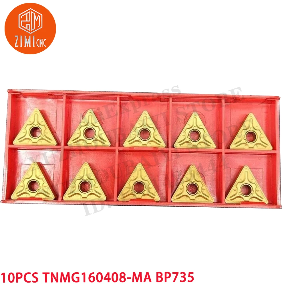 Imagem -05 - Tnmg 160408 Triângulo Externo Inserto de Carboneto Tnmg332 Cnc Metal Mecânico Insertos de Torneamento Ferramentas de Corte 10pc Tnmg160408-ma Bp735