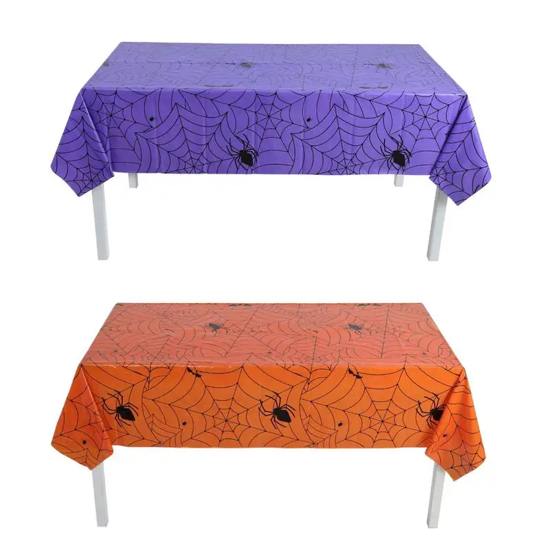 Halloween Tablecloth 53.9x107.8inches Spider Web Halloween Table Covers Spider Web Table Cloth For Halloween Decorations