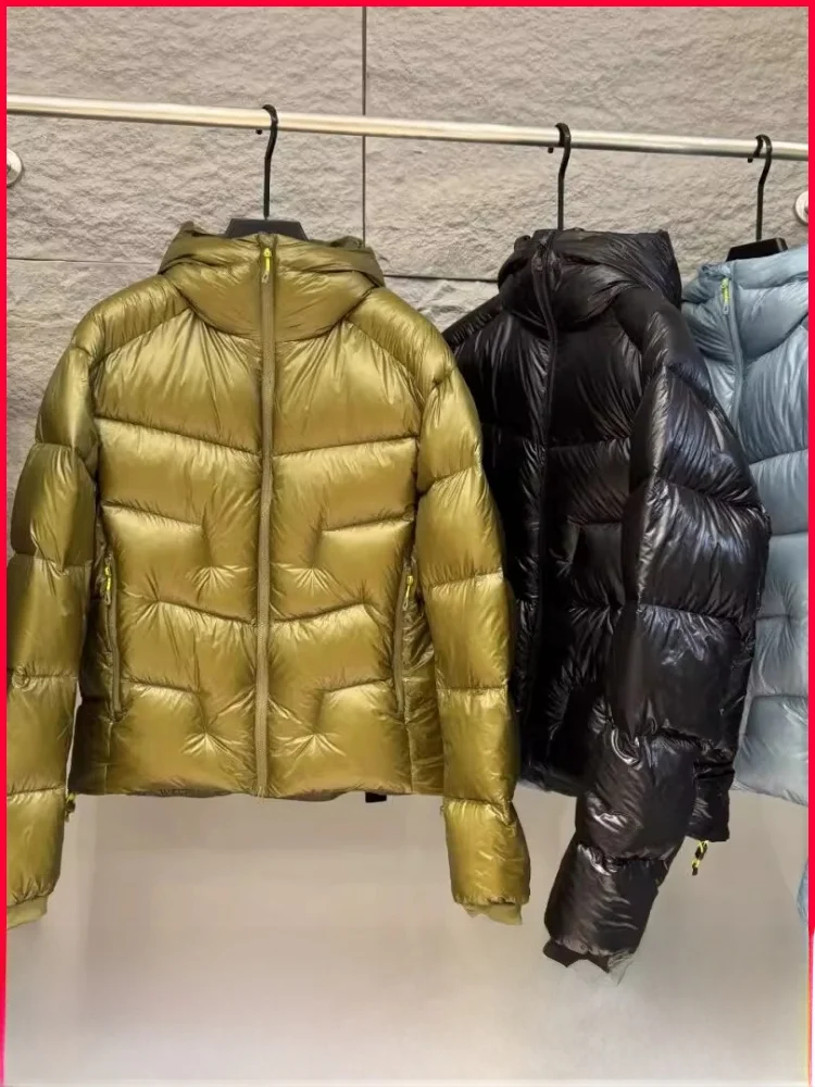 

Outdoor Winter Thiened Anti-Cold Du down Jaet Warm Not Puffy Couple Sle Nylon Fabric Casual Sle Windproof Zipper Cl...