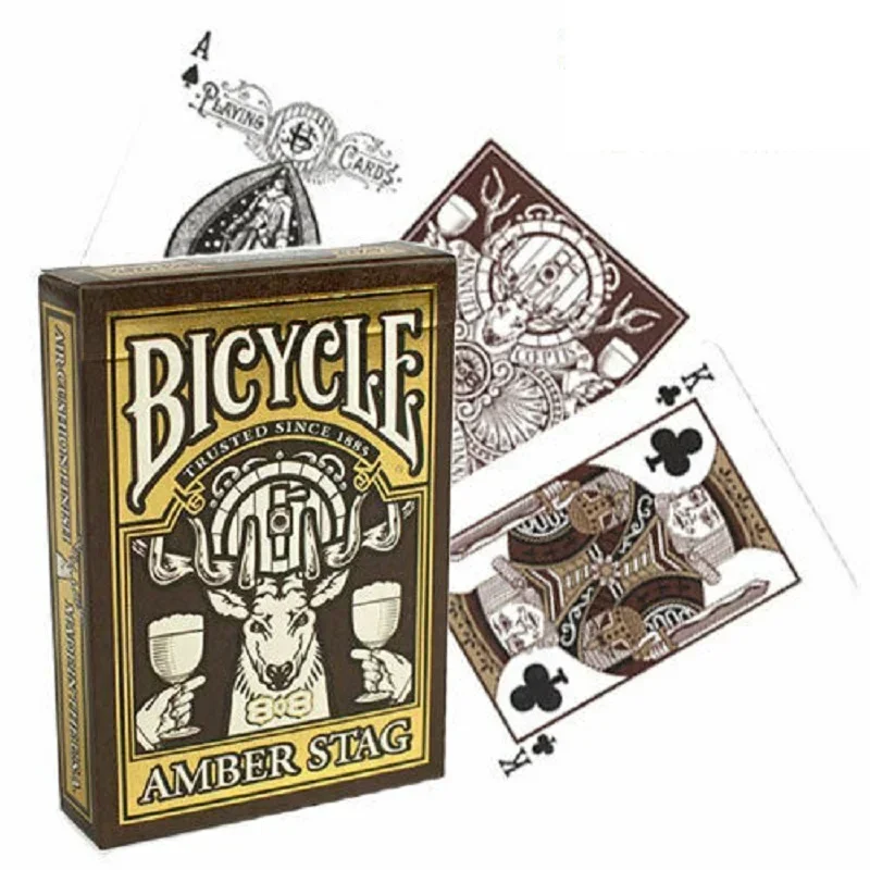 Bicycle Amber Stag Playing Cards Club 808 Buck Deck Card Games Magic Tricks for Magician