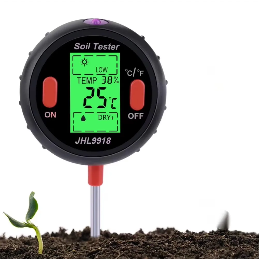 

Portable 5 in 1 Soil Tester PH Meter Horticulture Farm Soil Moisture Content Tester sunlight Temperature Humidity Detector Port