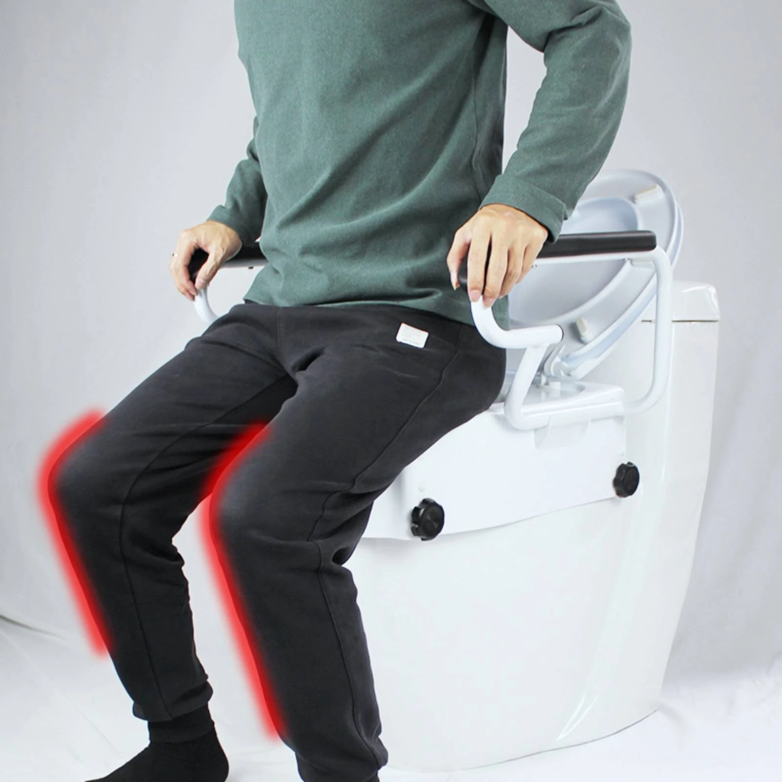 Toilet Seat Riser with Armrests Heavy-Duty Raised Toilet Seat with Handrails Long-Lasting Comfortable for Elderly, Home Care