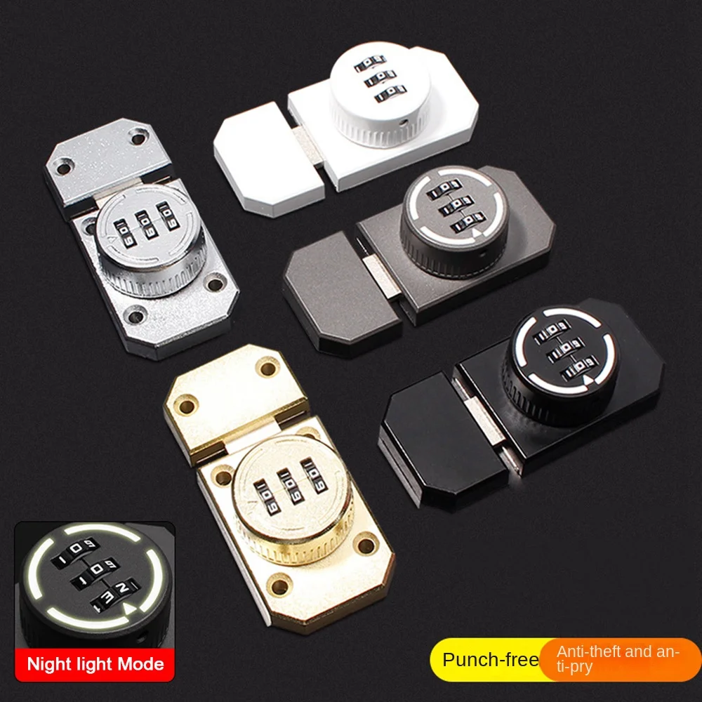 

New Zinc Alloy Cabinet Password Locks Home Security Luminous Combination Coded Lock Anti-Theft 3 Digit Coded Coded Lock Drawer