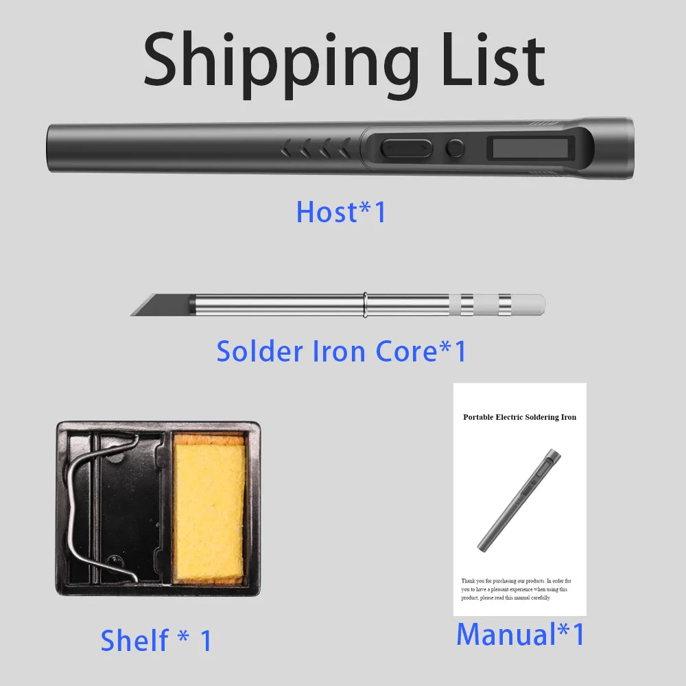 T65-SP Electric Soldering Iron 96W DC Power Rapid Heating PD Adjustable 150-450℃ Constant Temperature Portable Soldering Kit