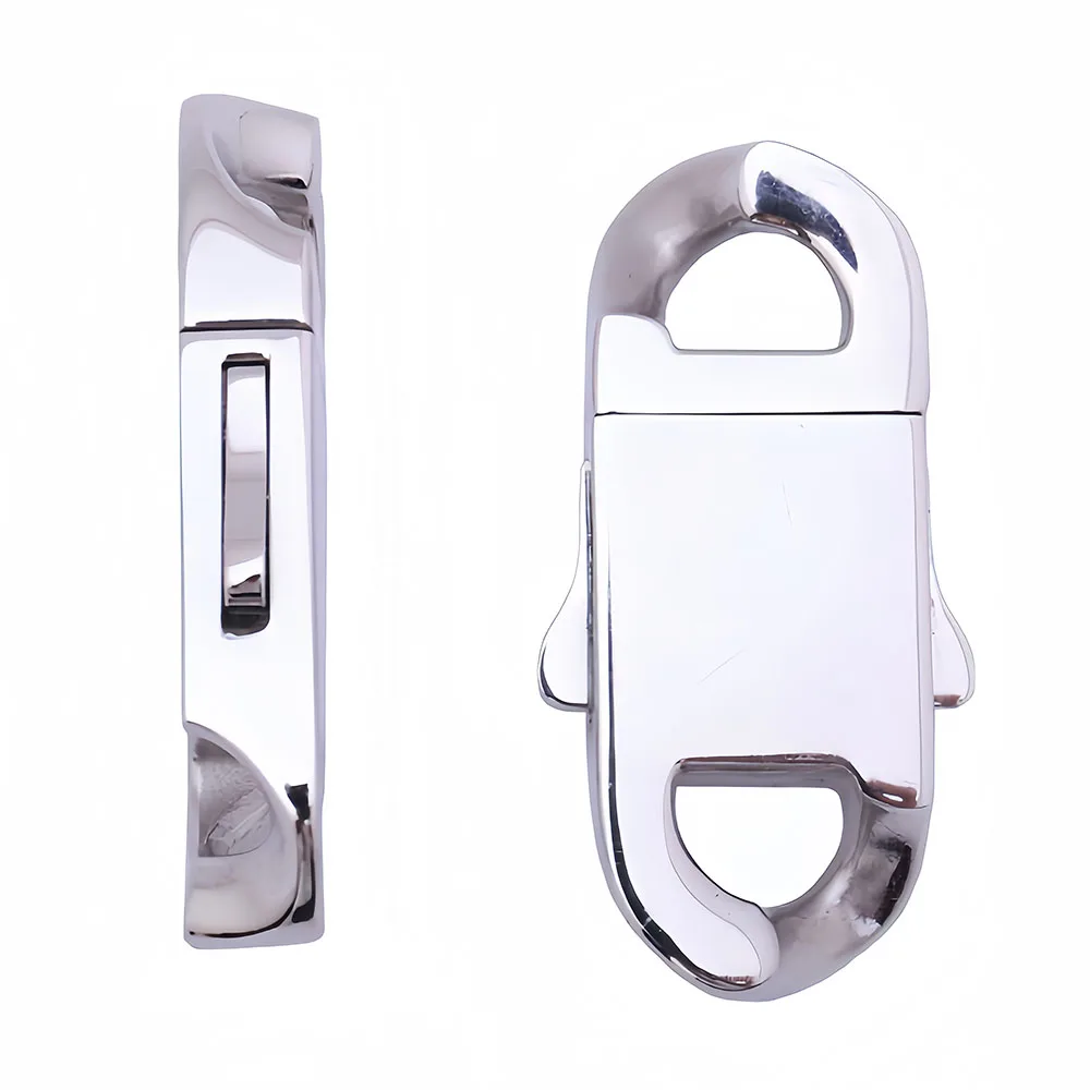 Edelstahl-Federverschluss Karabinerverschluss Kubanische Gliederkette für Hip-Hop-Ketten, Armbänder, Halsketten, Schmuckherstellungszubehör – Detail 6