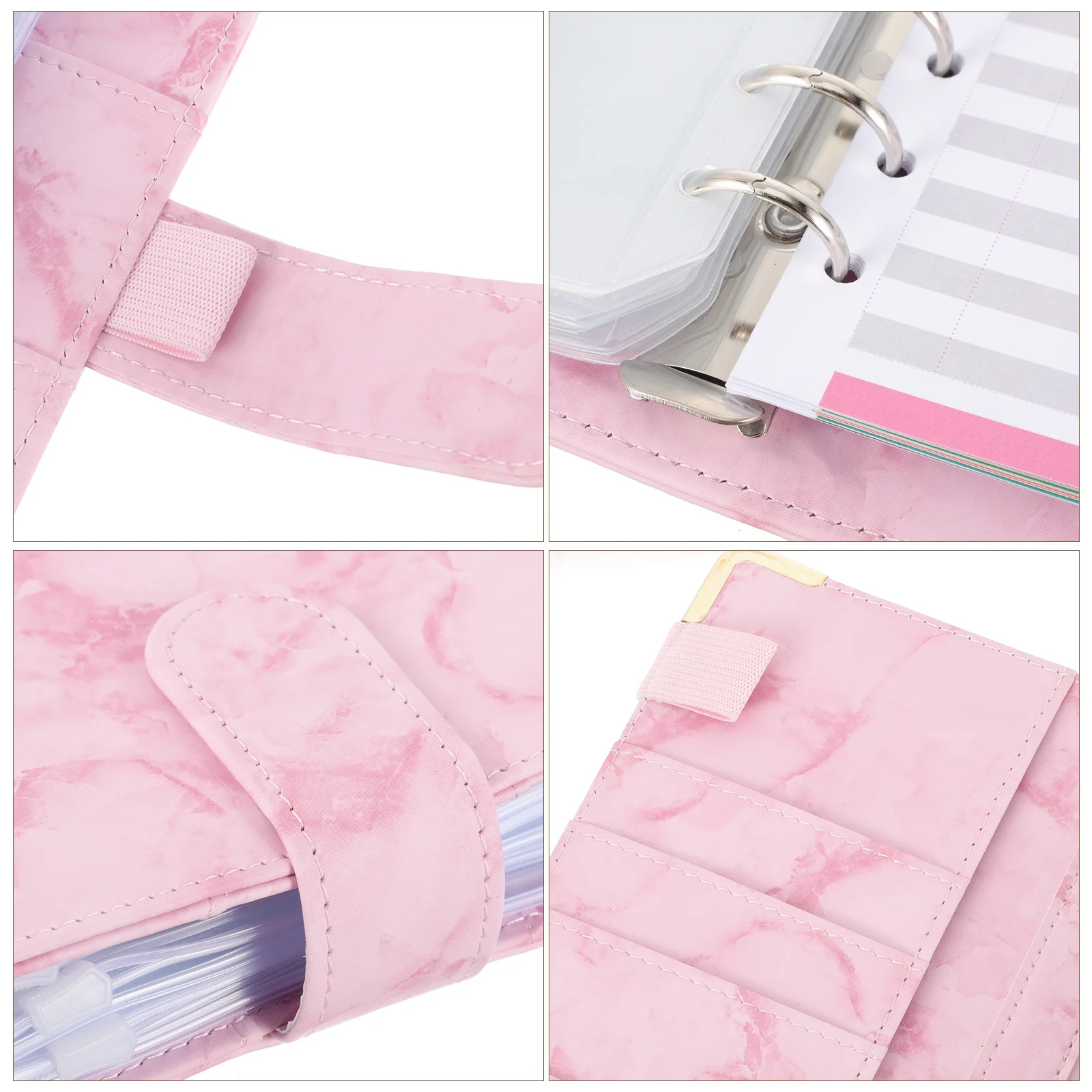 

Pvc Money Binder Ledger with Zipper Envelopes for Cash Coins Cards A6 Budget Planner Savings Book Portable Organizer File Folder