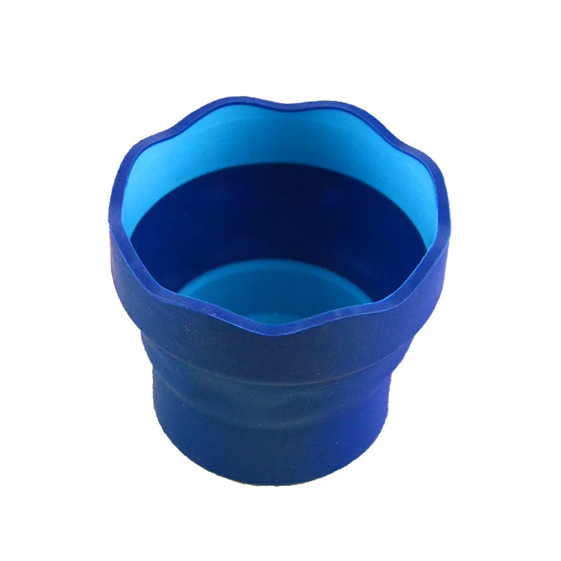 Factory Wholesale High Quality Professional 3 Colors Green Blue Purple Collapsible Rubber Paint Brush Cleaner Rinse Cup For Art