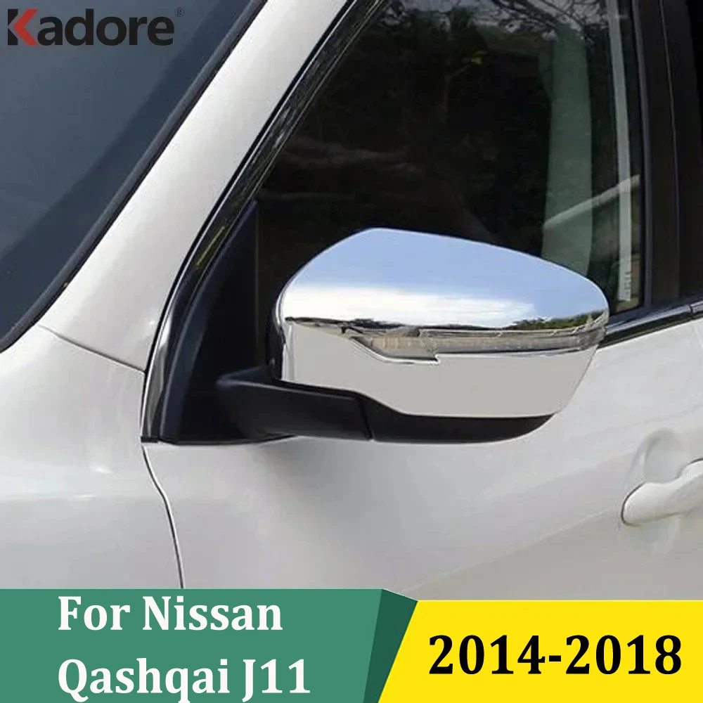 

Для Nissan Qashqai J11 2014 2015 2016 2017 2018 хромированная крышка зеркала заднего вида на боковую дверь автомобиля, накладки, внешние аксессуары