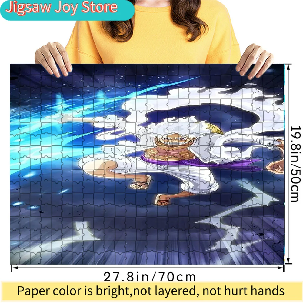 

Премиум-пазл из бумаги: Луффи (Гир 5) из One Piece, сцена атаки Ники с белыми облаками, аниме-арт, высококачественный картонный пазл