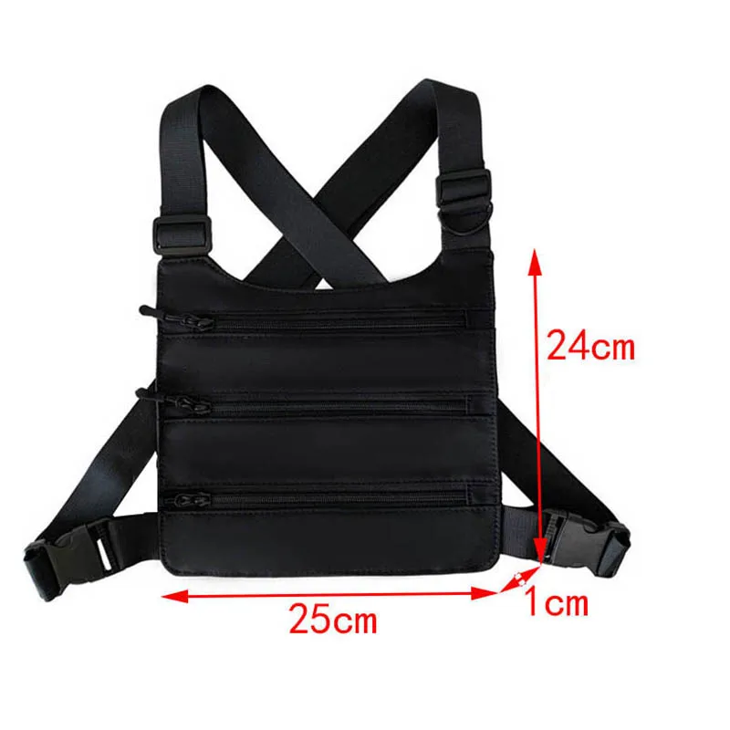 Fashion Nylon Tactical Chest Rig Bags Functional Bullet Hip Hop Vest Streetwear Bags Unisex Waist Pack New Women Black Chest Bag