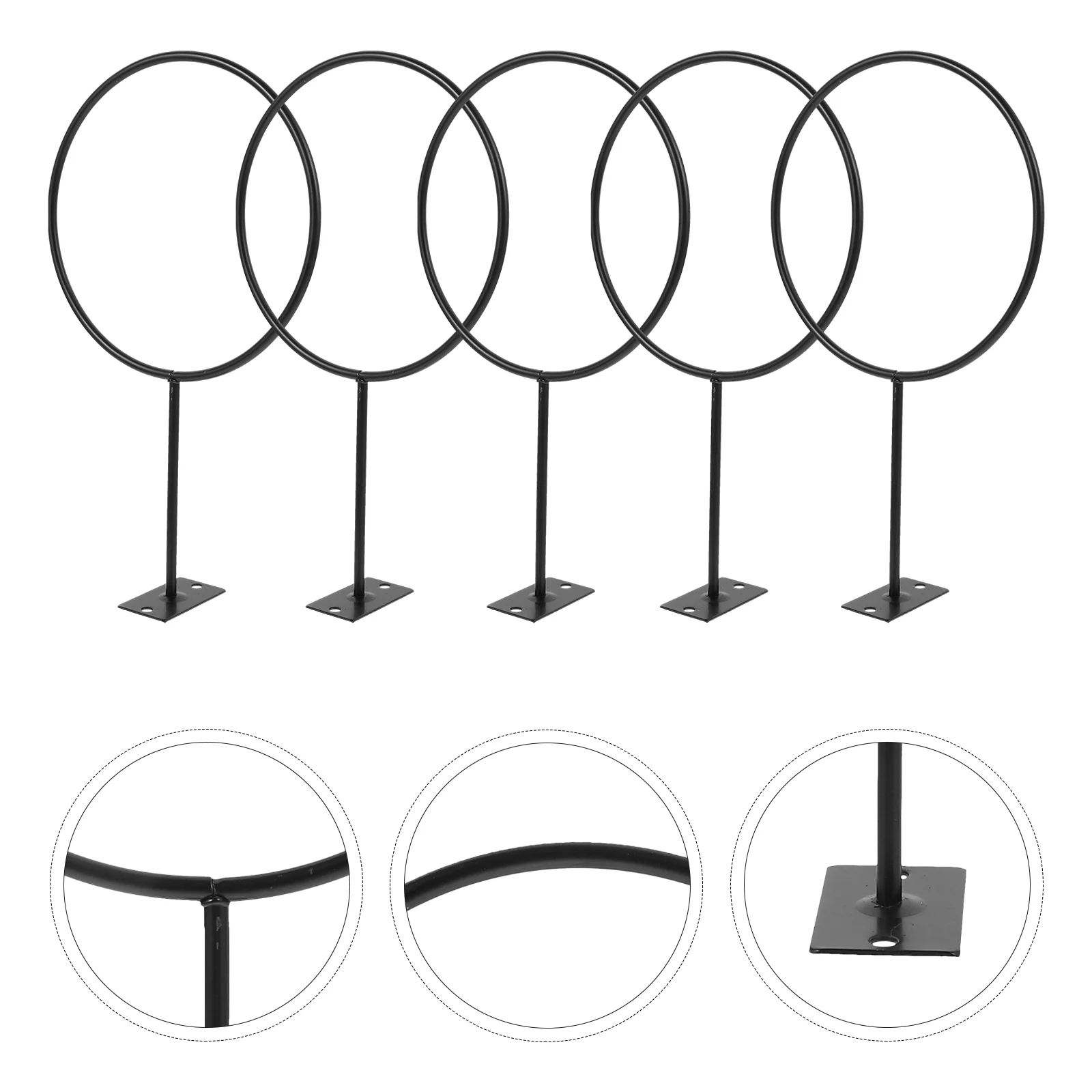 

5 Pcs Volleyball Bracket Fitness Wall Mounted Basketball Hoop Basketballs 235X14CM Iron Football Storage