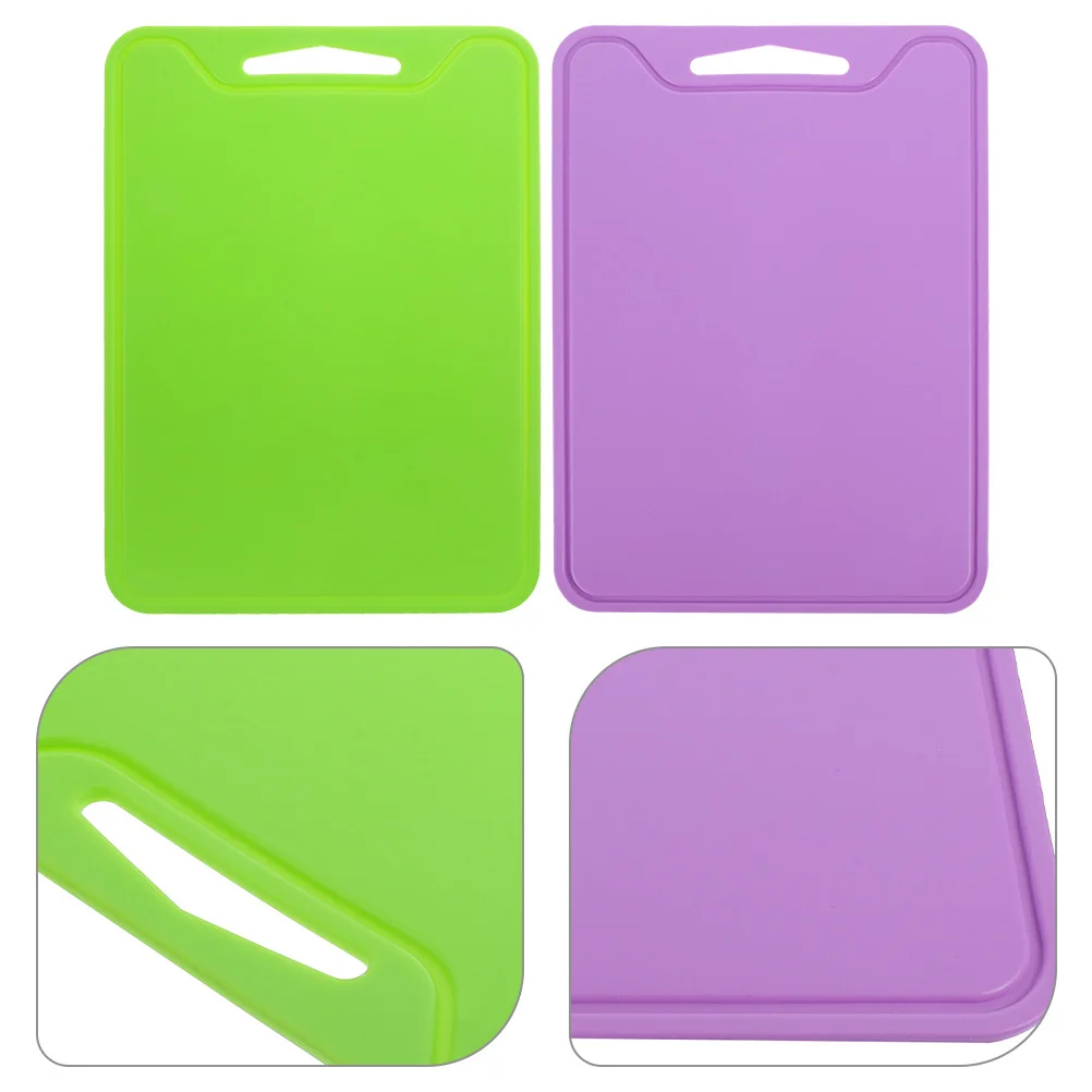 

2pcs Silicone Cutting Portable Foldable Kitchen Supply Meat Vegetable Fruit Non-Skid Hanging Design Reusable Washable