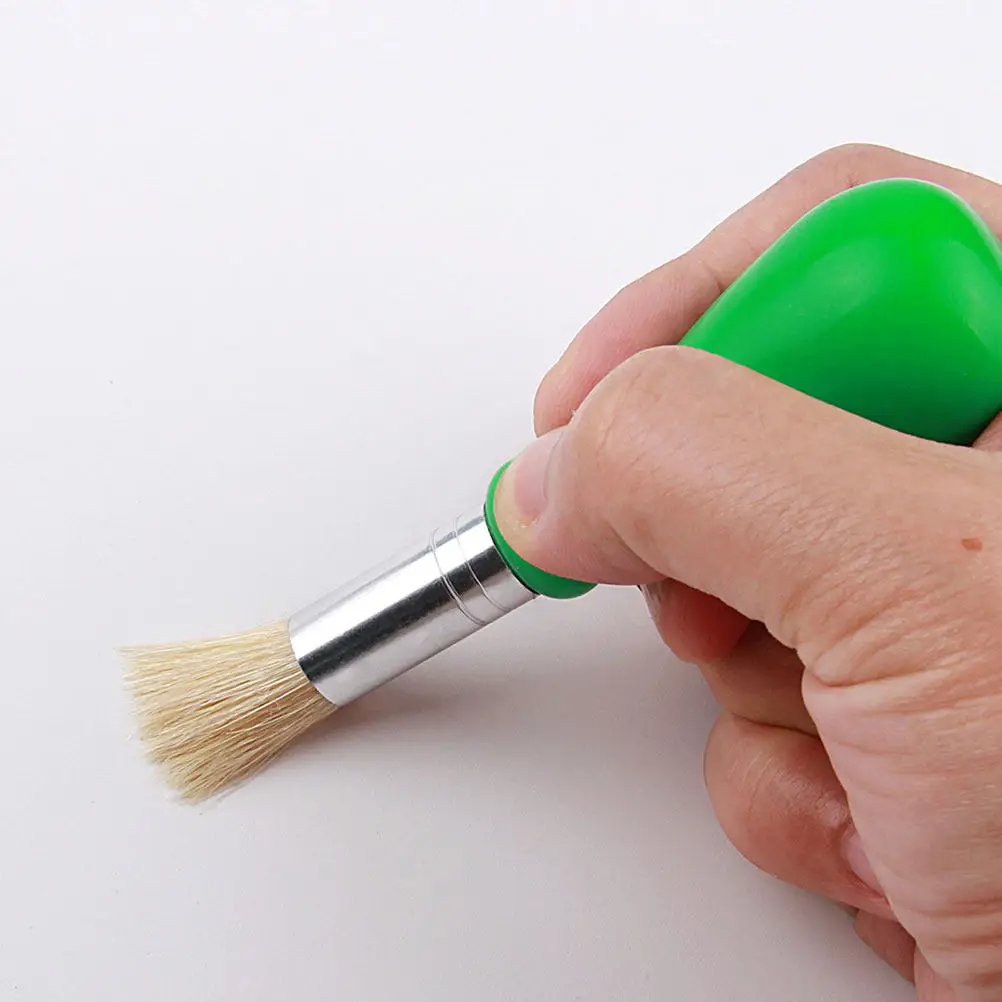 

Набор из 4 кистей для масляной живописи с натуральной щетиной для детей и художников, эргономичная ручка в форме капли, мягкая, нелиняющая щетина, для художественной студии