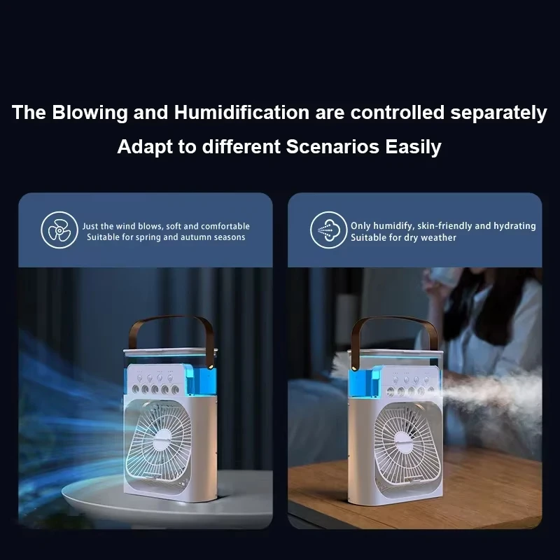 Xiaomi Fan Air Conditioner Household 3in1 Mini Air Cooler Led Night Light Portable Humidifier Air Adjustment Fan Office Home Fan view 3