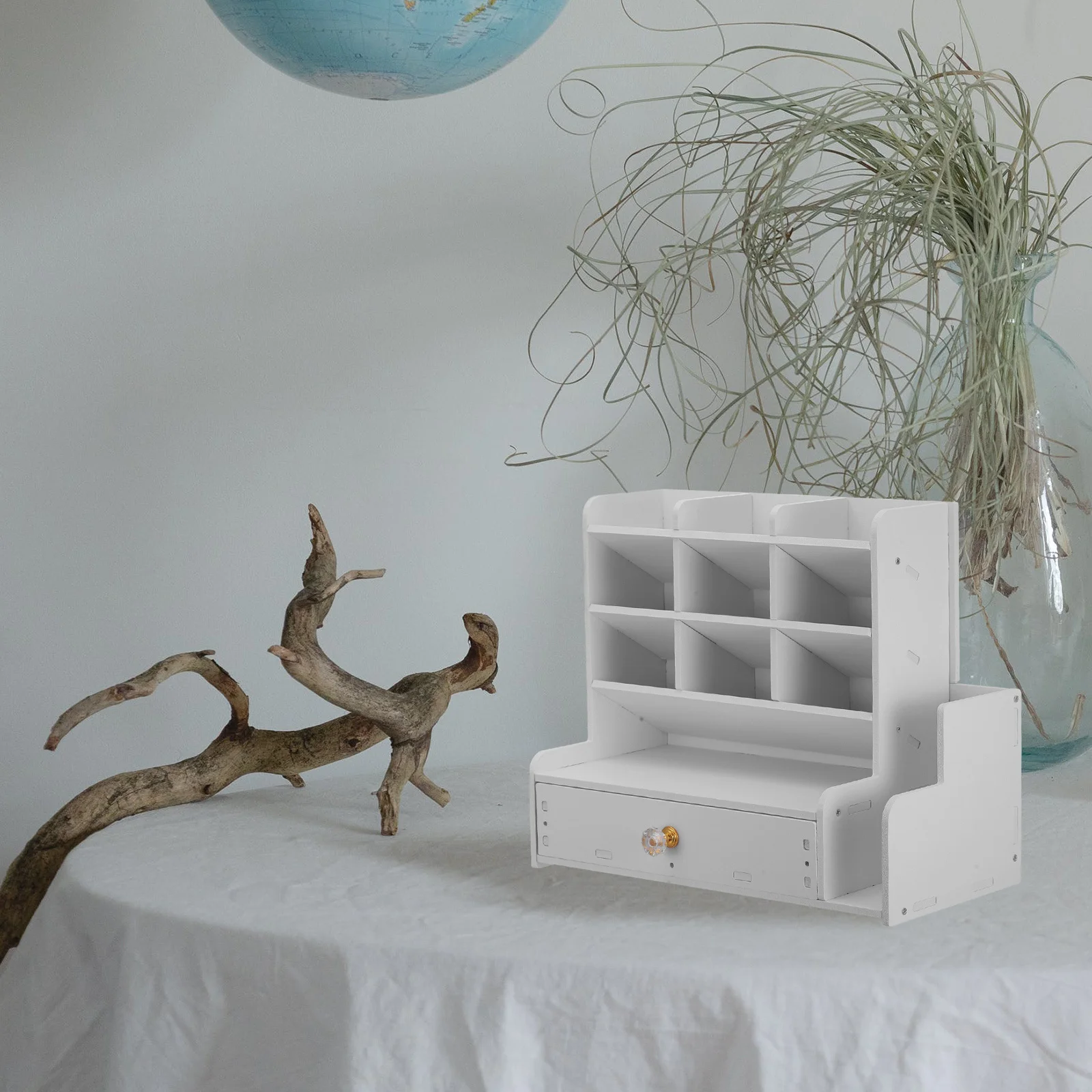 

Desktop Pen and Marker Holder Easy Assemble Large Storage Slanted Design Office Multifuntional Pen Stand Storage