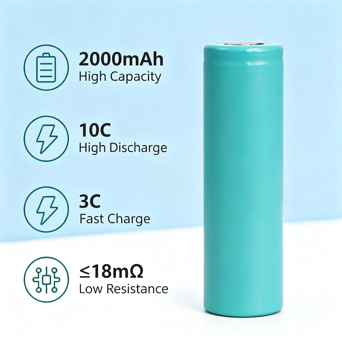 E-power ICR18650 20P 2000mAh 3.6V 10C High Capacity 18650 Lithium Battery for Laptop Power Supply
