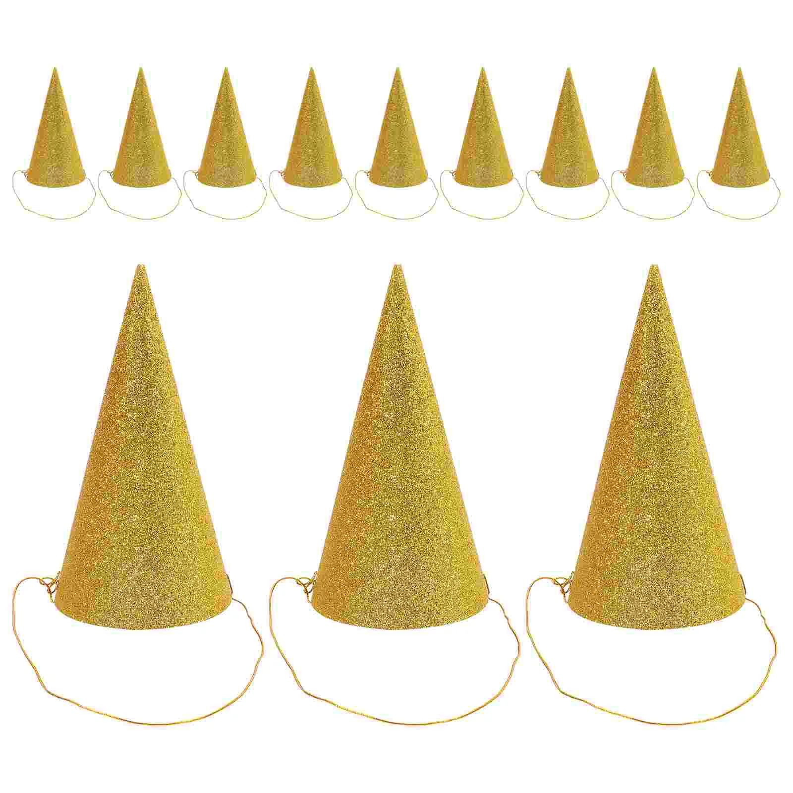 

12 PCS Christmas Tree Decorations Birthday Hat Baby Crowning Kids Golden Toddler Child