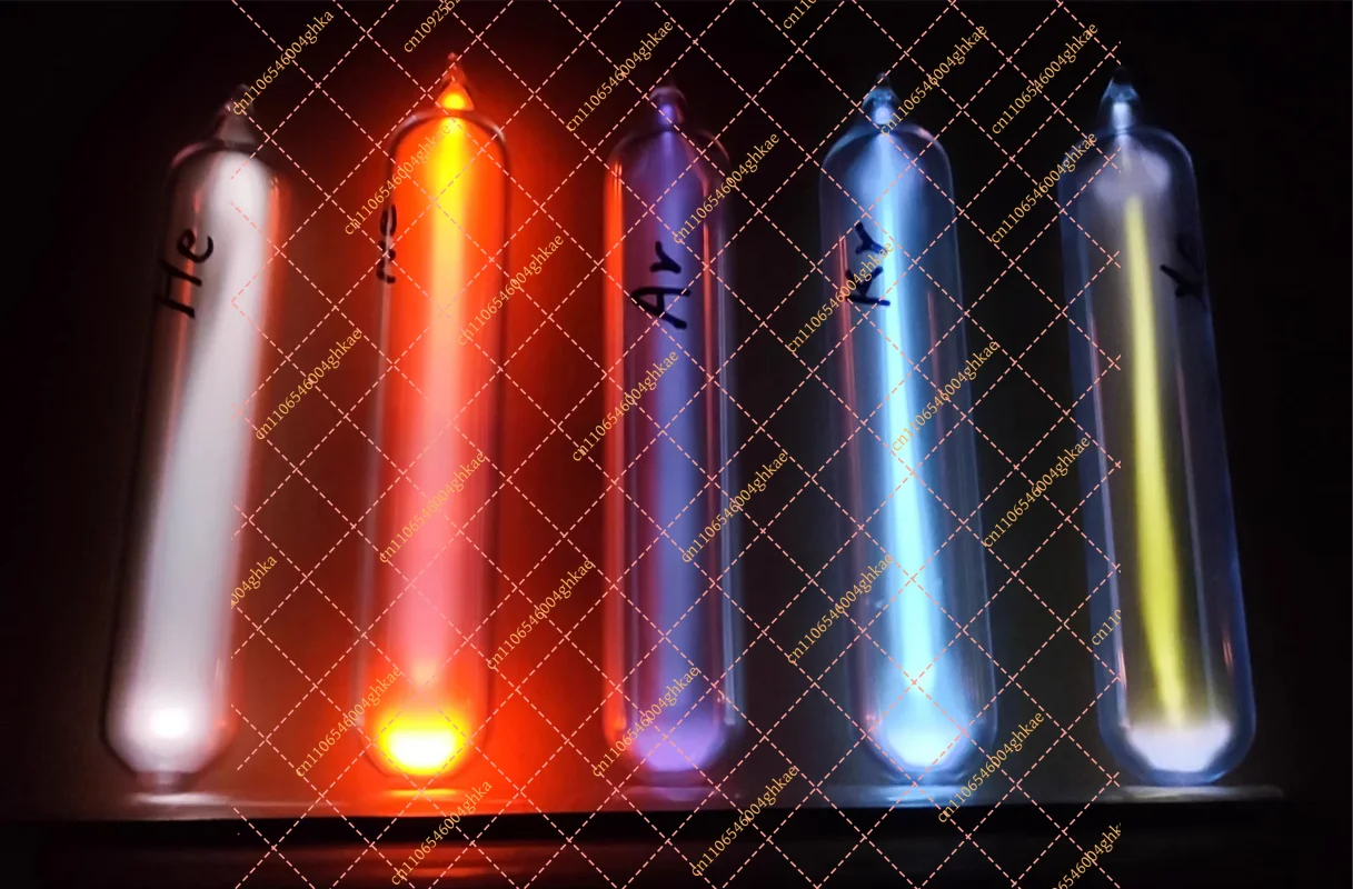 Glass Tube Collection for Rare Luminous Elements, Display Storage Vial