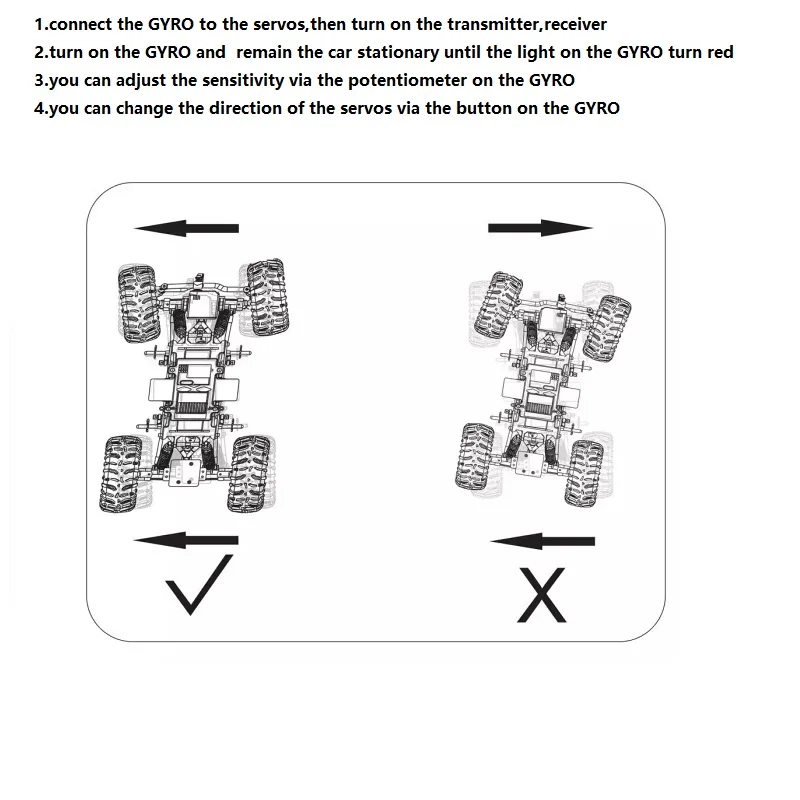 Mini Gyro Gyroscope for MJX Hyper Go 16207 16208 16209 16210 14301 14302 14303 14210 High speed Brushless R/C cars Trucks parts