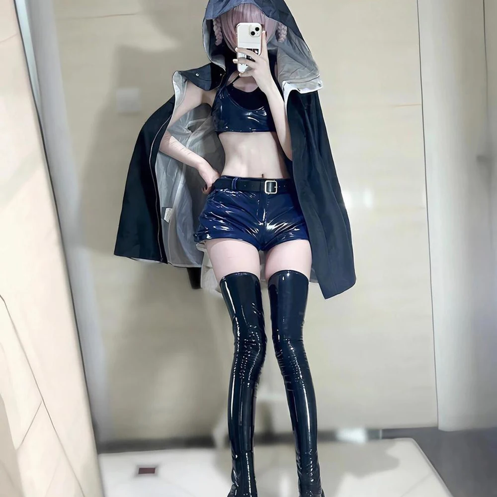 2025 Anime Yofukashi No Uta Nanakusa Nazuna Cosplay Costume Women Vampire Sexy Leather Short Stockings Uniform Halloween Clothes