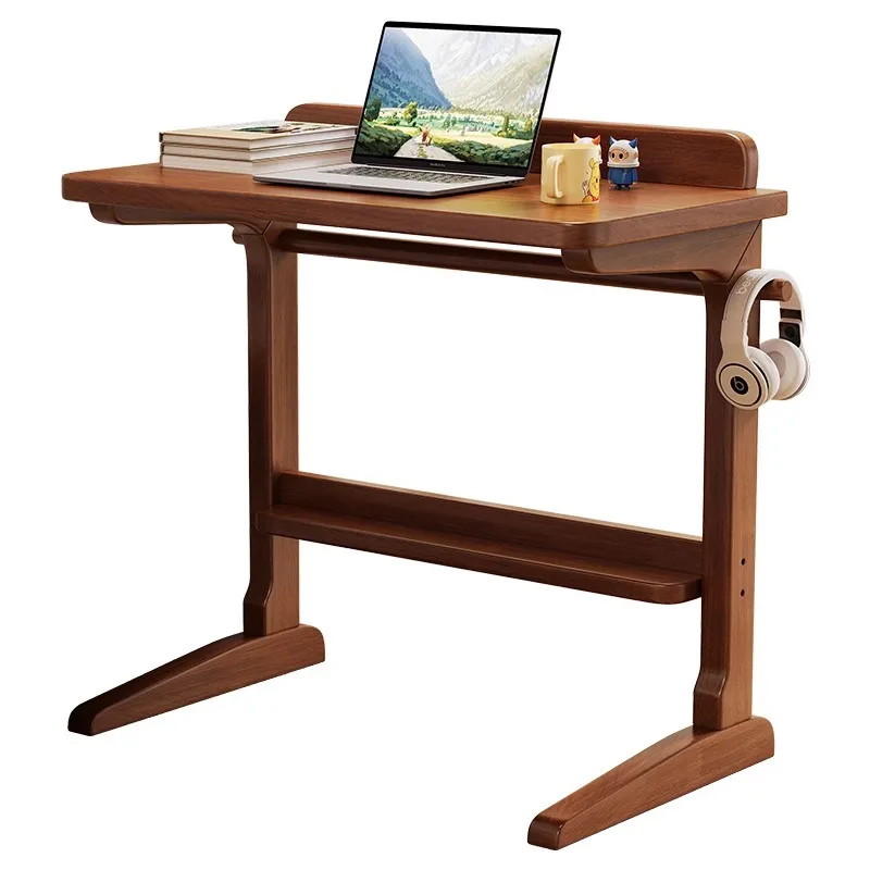 Mobile small desk laptop computer  all solid wood living room sofa side table bedroom bedside table