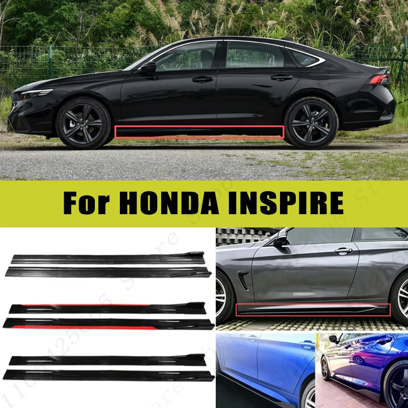 For HONDA INSPIRE Racing Sport Side Skirts 2.0/2.2M 86.6" ABS Splitters Extended Lip Body Kit Bumper Modified Parts 8Pcs
