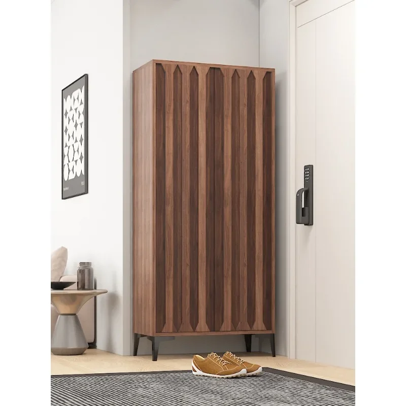 Shoe cabinet household door solid wood deepened heightened storage cabinet integrated large capacity large size