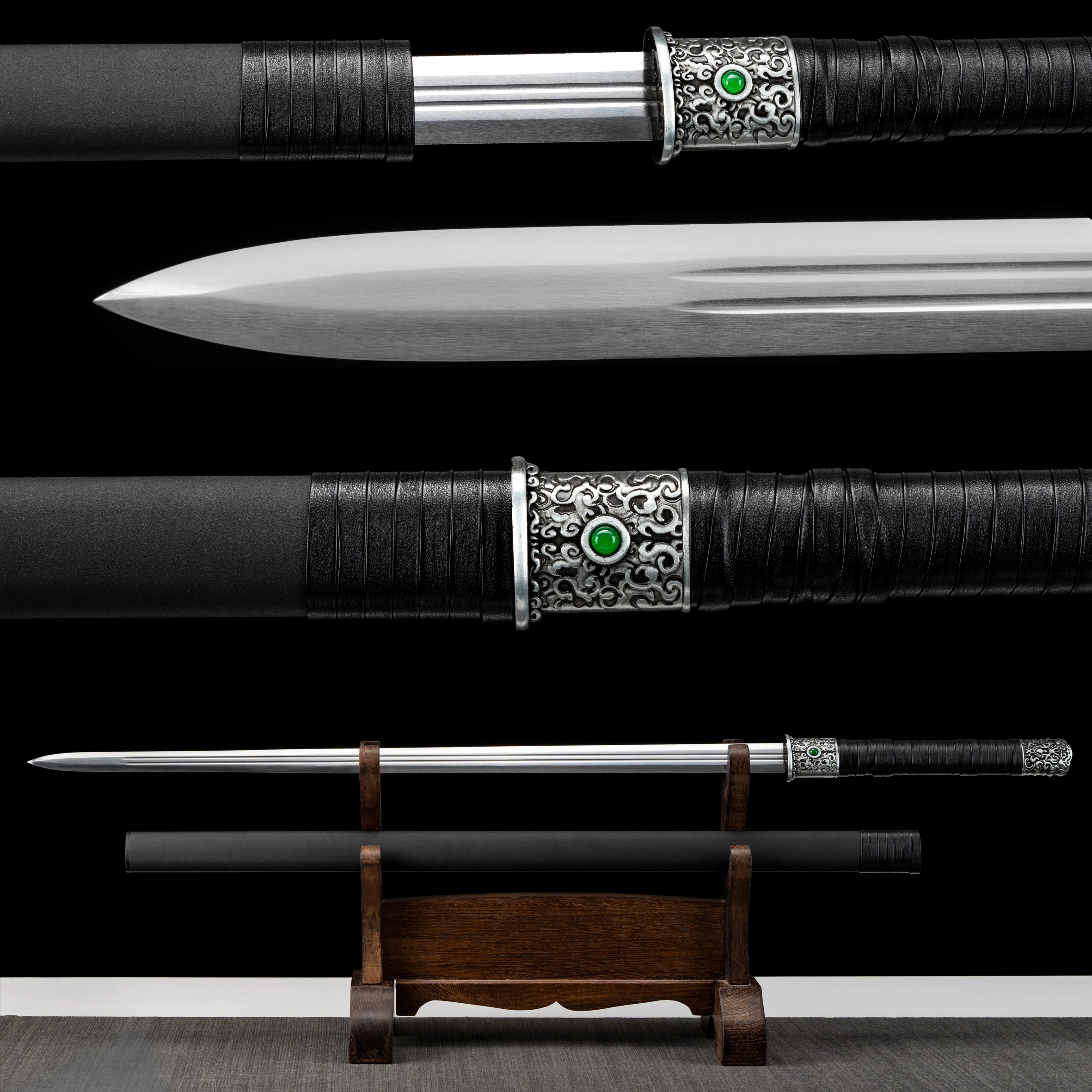 Full tang sword. Steel blade. Steel-rubbed finish scabbard. Katana. Soldier, martial arts, ninja, outdoor activities. Not sharp.
