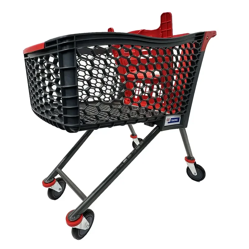 New Design Custom Color Plastic Shopping Cart for Supermarket
