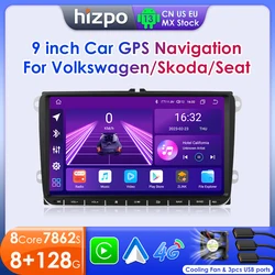 Hizpo-フォルクスワーゲン,カープレイ,マルチメディア,GPS, VW,パサートB6, B7, CC,ティグアン,トゥーラン,ゴルフ,ポロ,2din用のAndroid13カーラジオ