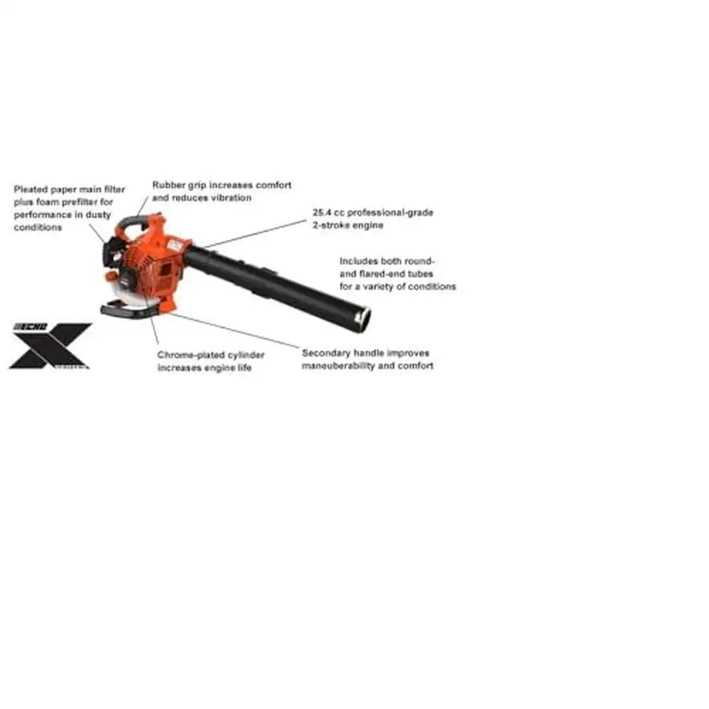 Handheld Blower 25.4Cc Rubber Grip Chrome-Plated Cylinder Throttle Lock Lightweight Portable Gasoline-Powered Noise Level 69 dB