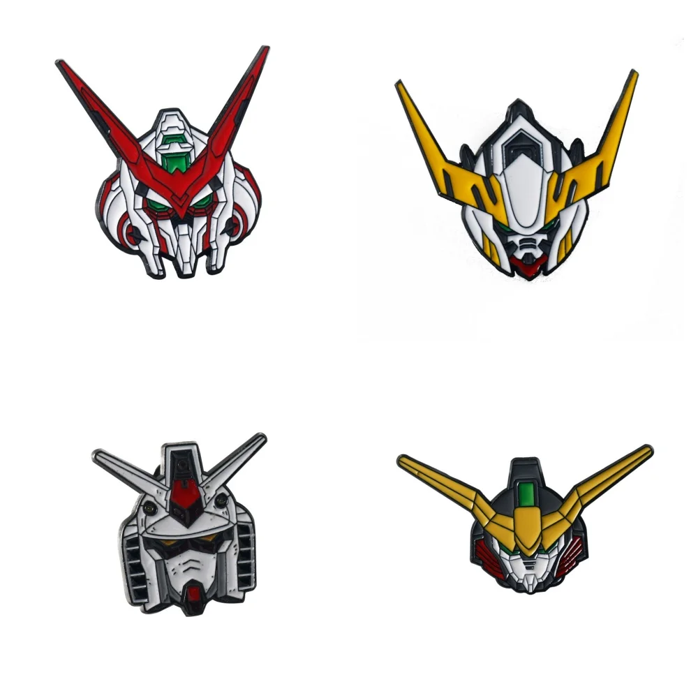 4 unids/set insignia de guerrero mecha, broche de robot, broche accesorio de decoración para mochila de ropa