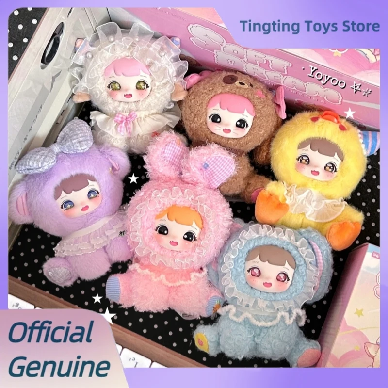 

Подлинная серия Yoyoo Soft Fufu Dream, слепая коробка, милая виниловая плюшевая сумка с подвеской для лица, куклы, загадочная коробка, модные игрушки, подарок для девочек