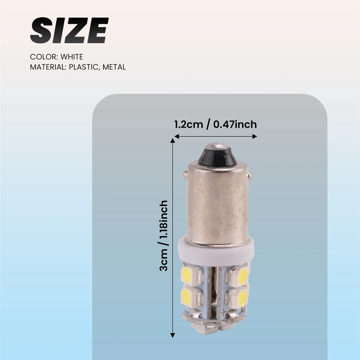 4x T11 BA9S T4W 233 BAYONET 10 SMD LED سيارة إسفين الجانب الداخلي ضوء لمبة بيضاء XY