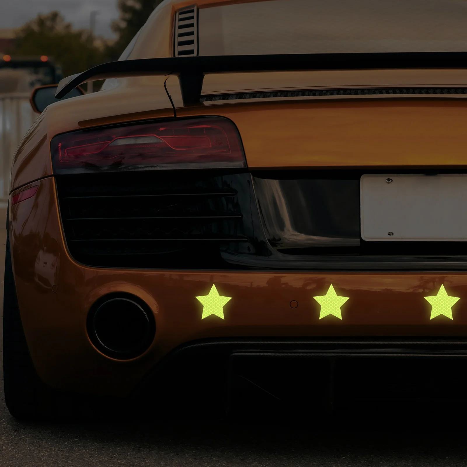 

10Pcs Collision Warning Reflective Stickers Night Glow Car Bike Motorcycle Safety Decals Outdoor Waterproof Self Adhesive