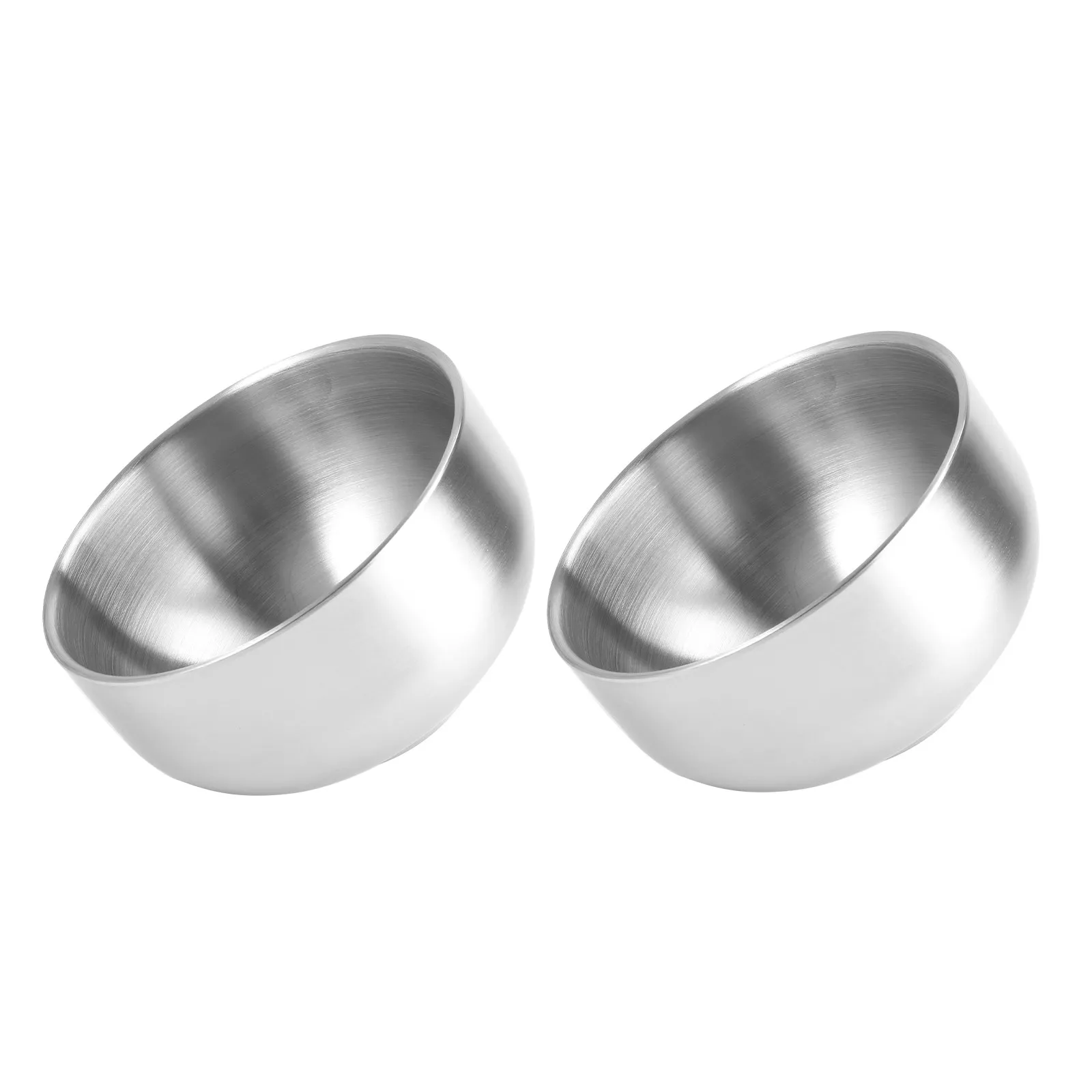 

2Pcs 12Cm 304 Stainless Steel Bowl Set Double-Walled Insulated Serving Bowls for Hot Cold Foods Formal Informal Events Instant