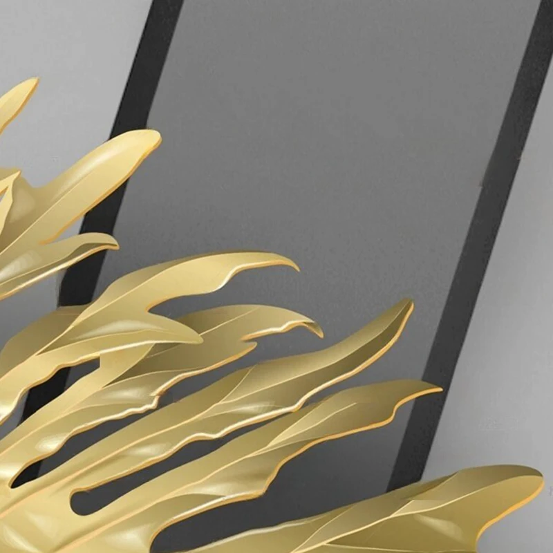 

MU8889 Dark gold Modern and simple 3D plant TV sofa background wall