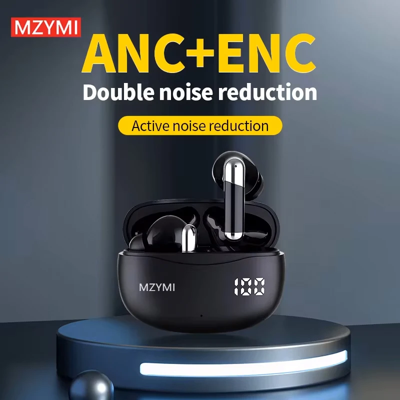 

MZYMI E3B ANC Wireless Bluetooth5.3 Earphones Hifi Sound Headphones Waterproof Gaming Headset TWS With Mic Earbuds