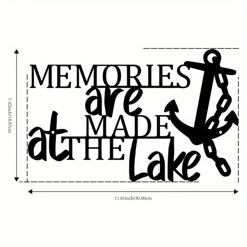 CIFBUY Black Mandarin Duck Anchor Wall Art Rustic Nautical Decor Memories Are Made at The Lake Indoor Outdoor Garden Patio