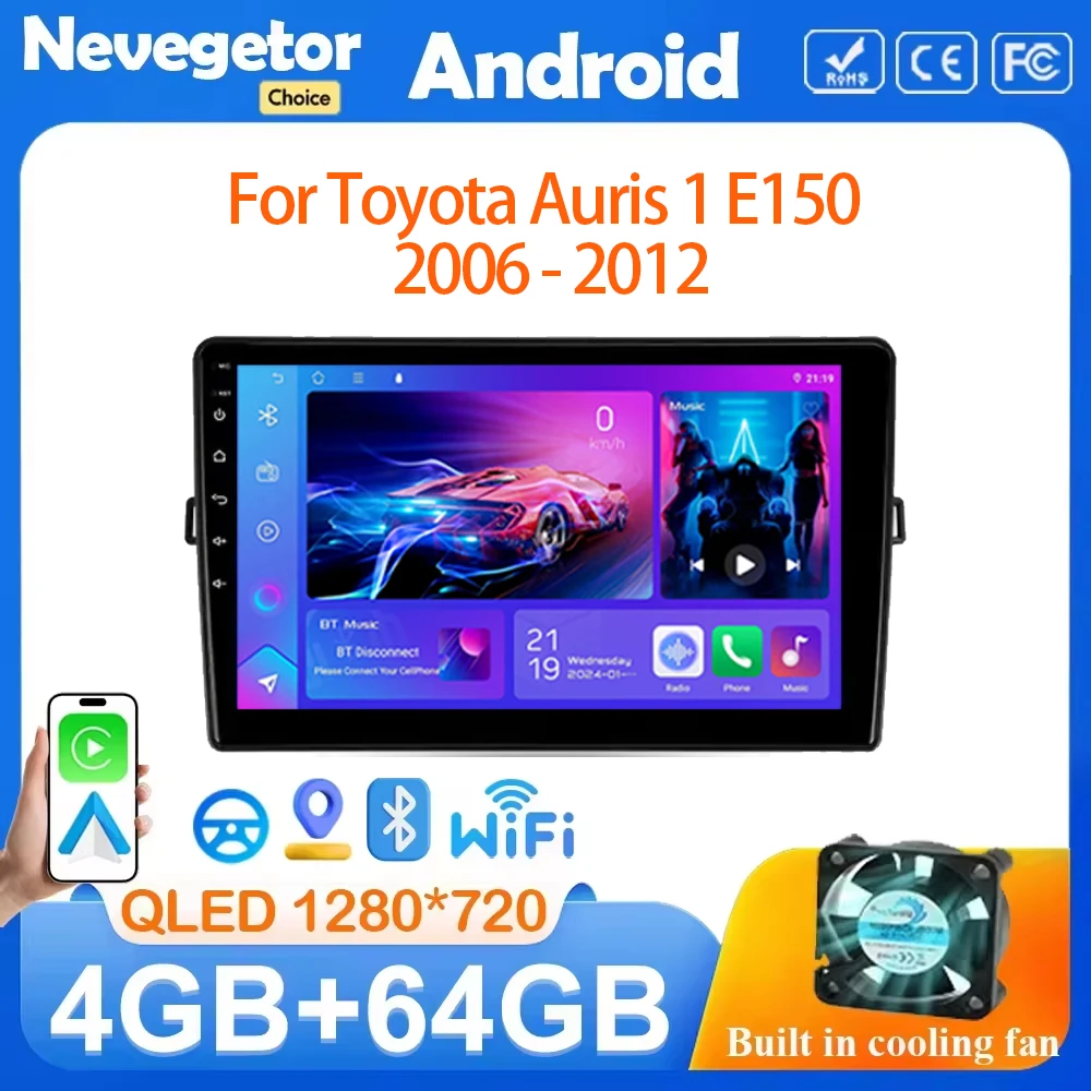 

4G + 64G CarPlay 2din Android Auto Радио GPS Мультимедийный плеер для Toyota Auris 1 E150 2006-2012 Навигация DSP IPS NO 2DIN DVD